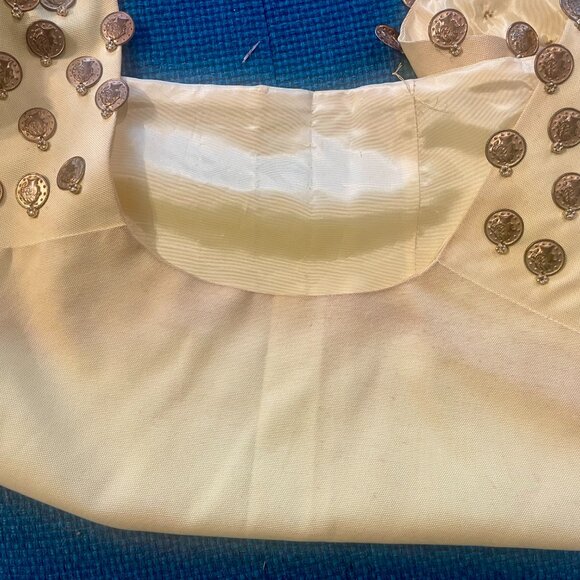 Vintage Bonwit Teller Yellow Gypsy Pirate w Gold Coins Vest - Picture 7 of 7